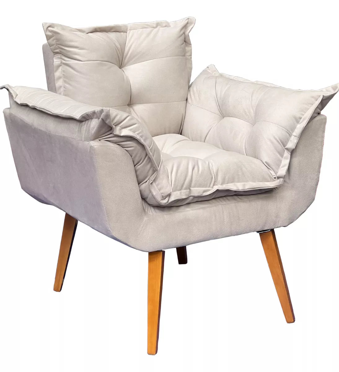 Kit Namoradeira Reforçada + 2 Poltronas Decorativas Para Sala Recepção Consultório Escritório Suede