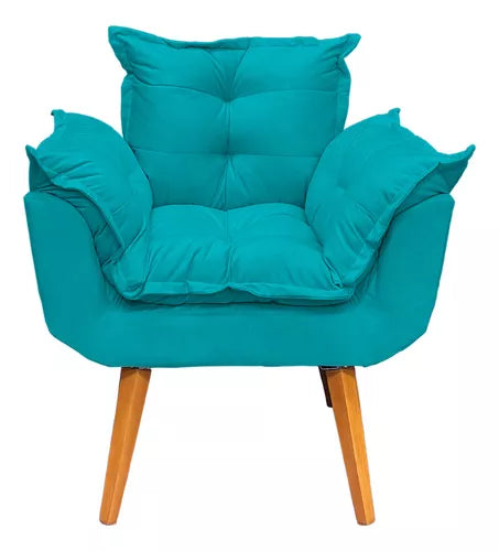 Kit Namoradeira Reforçada + 2 Poltronas Decorativas Para Sala Recepção Consultório Escritório Suede