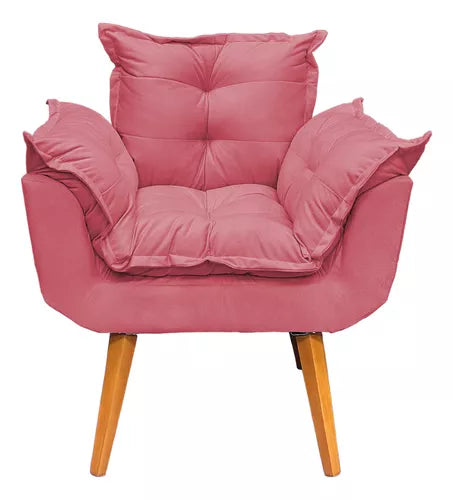 Kit Namoradeira Reforçada + 2 Poltronas Decorativas Para Sala Recepção Consultório Escritório Suede
