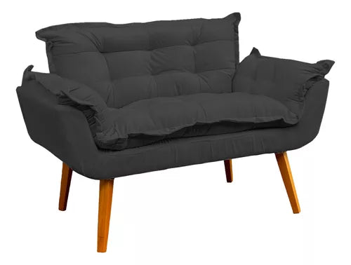 Kit Namoradeira Reforçada + 2 Poltronas Decorativas Para Sala Recepção Consultório Escritório Suede