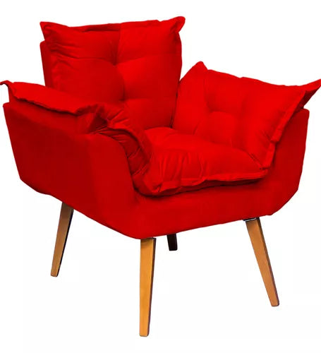 Kit Namoradeira Reforçada + 2 Poltronas Decorativas Para Sala Recepção Consultório Escritório Suede
