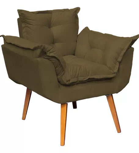 Kit Namoradeira Reforçada + 2 Poltronas Decorativas Para Sala Recepção Consultório Escritório Suede