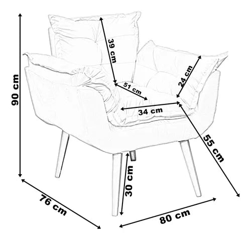 Kit Namoradeira Reforçada + 2 Poltronas Decorativas Para Sala Recepção Consultório Escritório Suede