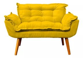 Kit Namoradeira Reforçada + 2 Poltronas Decorativas Para Sala Recepção Consultório Escritório Suede