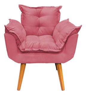 Kit Namoradeira Reforçada + 2 Poltronas Decorativas Para Sala Recepção Consultório Escritório Suede